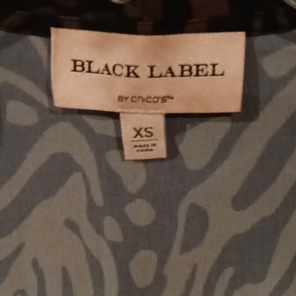 NWOT CHICO'S Black Label brown/black animal print caped blouse Size XS - Picture 1 of 10